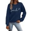 Women's Autumn And Winter Round Neck Long Sleeve Top Small Printed Casual Sweater