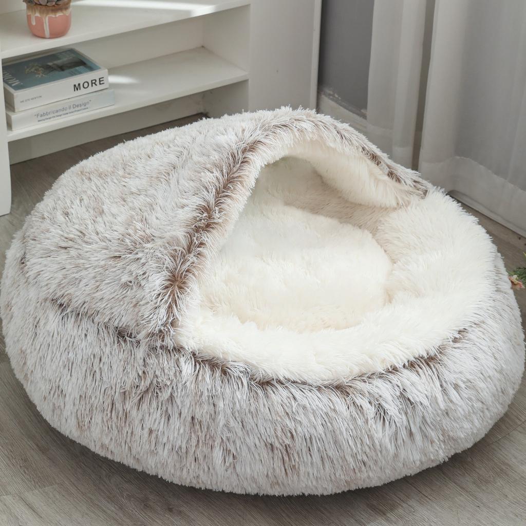 Cat Nest Semi-enclosed Winter Warm House Cat Villa Plush Cover Nest Four Seasons Dual-purpose Half-purpose Dog Nest