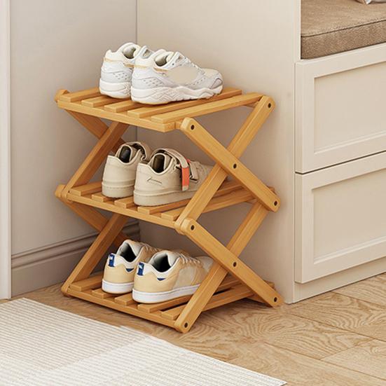 Экономящий место деревянный органайзер для обуви, складная полка для обуви, угловая, устойчивая конструкция, большой размер