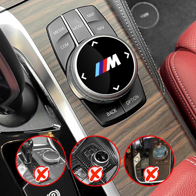 BABD1 For BMW Car Multimedia Knob Button Cover Rotary Sticker Cars Accessories For BMW Performance E46 E90 G11 F10 F30 G08 X6 5 Serie