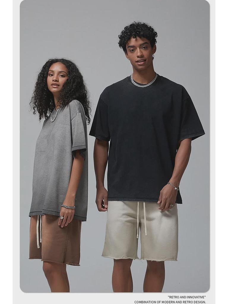 Мужская ретро-футболка ARTIE | Коллекция весна/лето 2024: 275 г Мытый, обжаренный, цветной, со старым краем