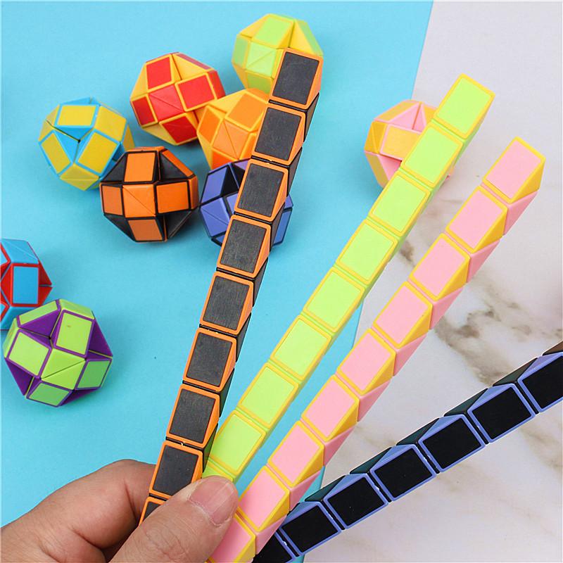 1/3/6Pcs/sets Folding Magic Snake Ruler Puzzle Antistress Cube Educational Toy Kids Birthday Party Favors Bags School Reward