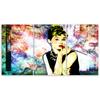 Three Piece Picture Canvas Print Audrey Hepburn Colour