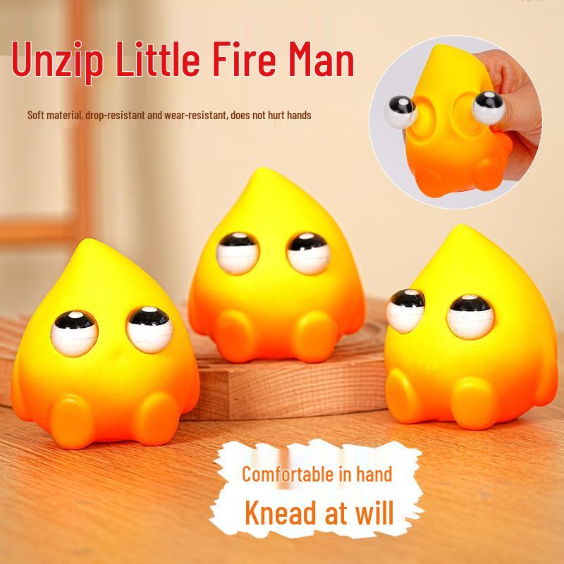 Douyin Trending Fireman Flame Squeeze Toy - PU Slow Rebound Stress Relief for Kids