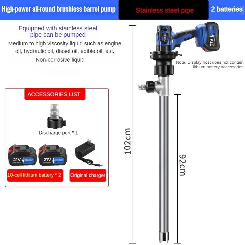 Портативный литиевый аккумулятор Масляный дизельный насос Специальный бесщеточный насос для масляной бочки Высокомощный аккумуляторный заправочный насос