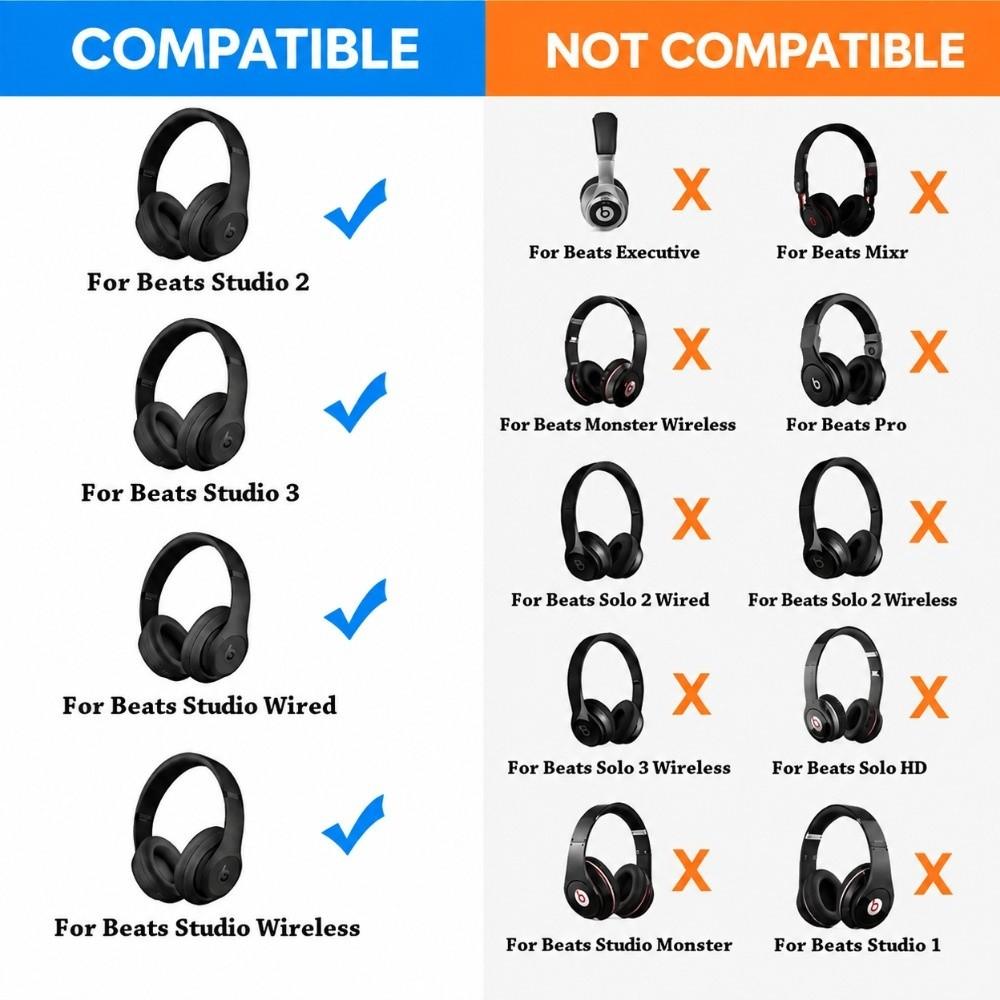 Breathable Replacement Earpads Soft Foam Headphone Cushions Headphone Ear Pads For Studio 2.0