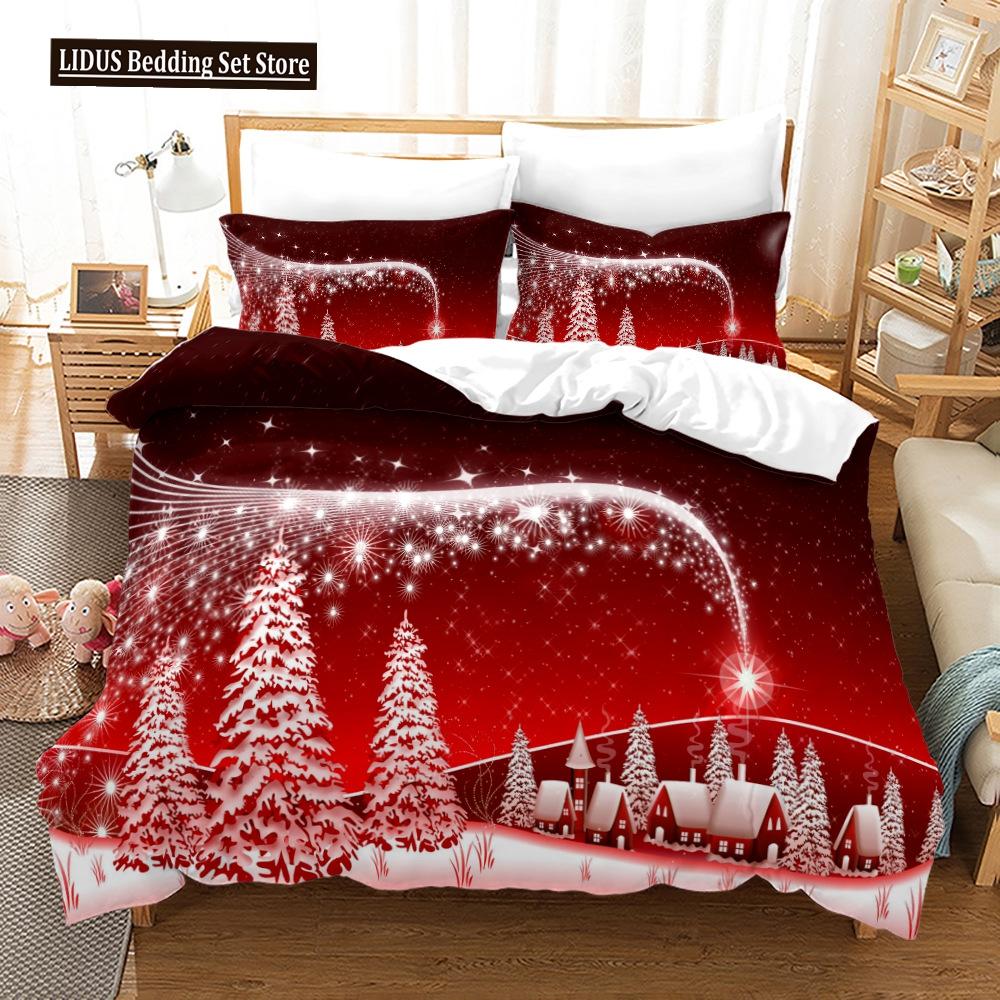 Рождественский комплект пододеяльников Snow Cookie Merry Christmas Festival, пододеяльник размера King Queen для детей, комплект постельного белья из полиэстера