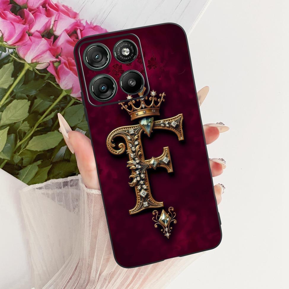 Phone Case For Moto G67 Power 5G Cover Silicone Luxury Letters Crown Soft Funda For Motorola Moto G67 Power 5G Casing