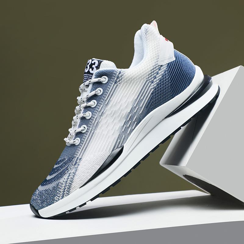 Men Sneakers High Elevator Shoes Man Sports Lift Height Increase Insole 6Cm Mesh Plus Size 37-44