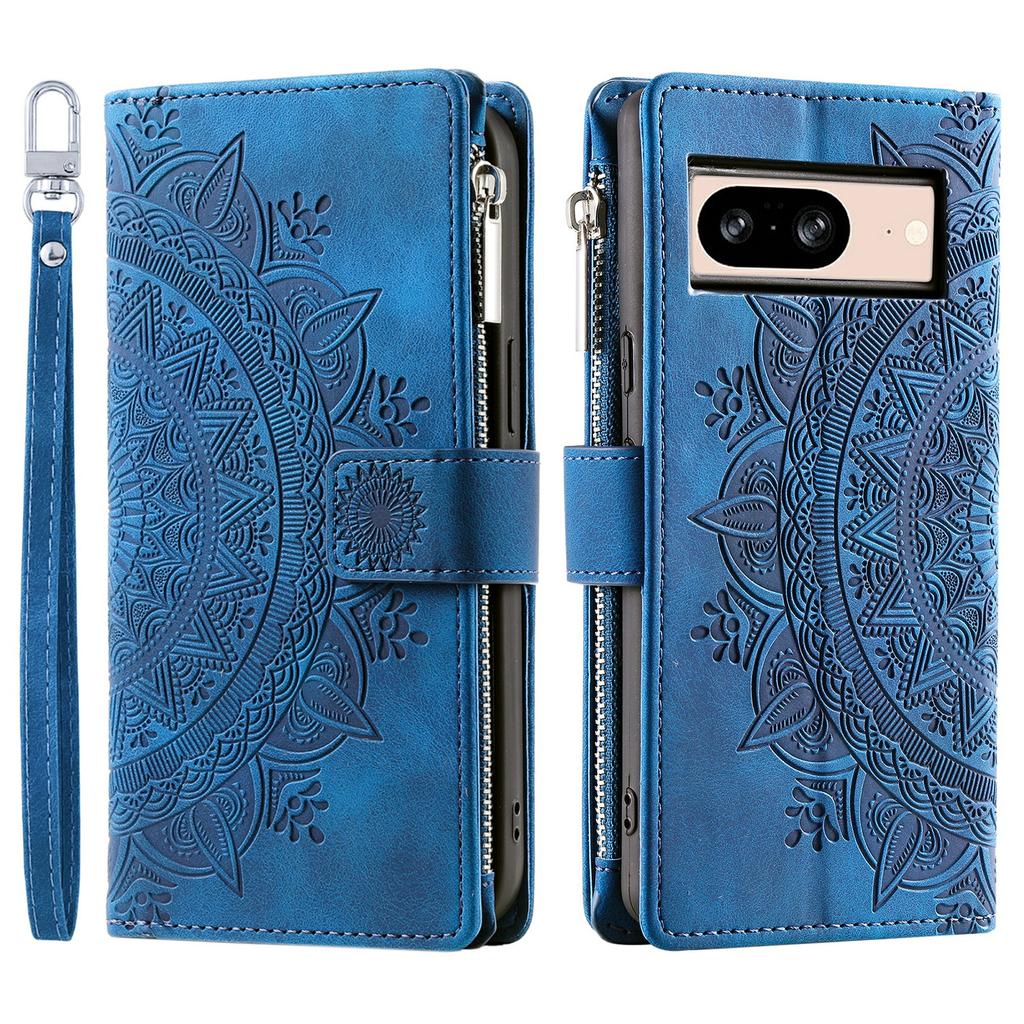 For Google Pixel 9/Pixel 9 Pro PU Leather Case Mandala Flower Pattern Phone Cover Wallet