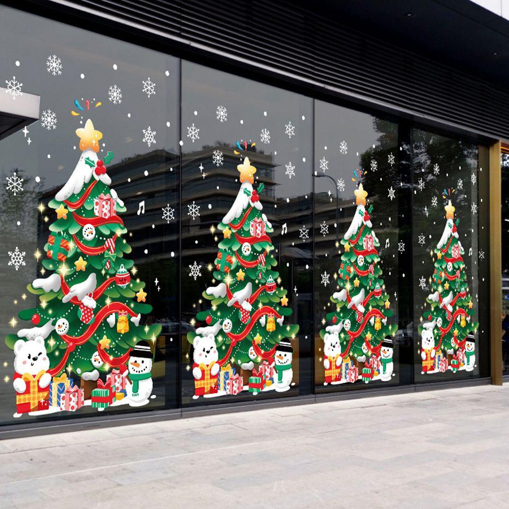 Self-adhesive Christmas Tree Door PVC Christmas Stickers Wall Decals Window Decals Wall Stickers