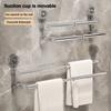 1Pcs 36-120cm Self-adhesive Storage Rack Double Layer Rod Kitchen Bathroom Shelf Wall Towel Rack