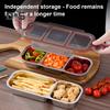 Snack Container with Lids Leak-Proof Bento Box Reusable Condiment Box 2/3 Compartments Sauce Cups Divided Food Storage Containers for School Travel