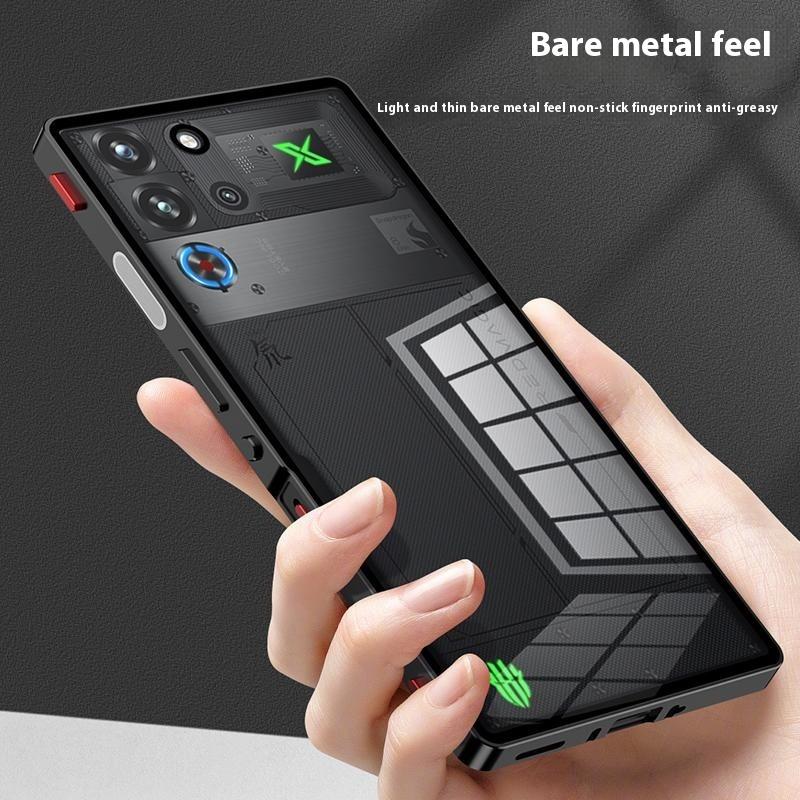 Чехол для ZTE nubia Red Magic 10 Pro 5G Металлическая рамка Стеклянная задняя крышка телефона с игровой плечевой кнопкой