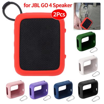 2 шт. для портативного динамика JBL GO 4 BT силиконовый чехол защитный чехол против царапин с карабином противоударный защитный чехол