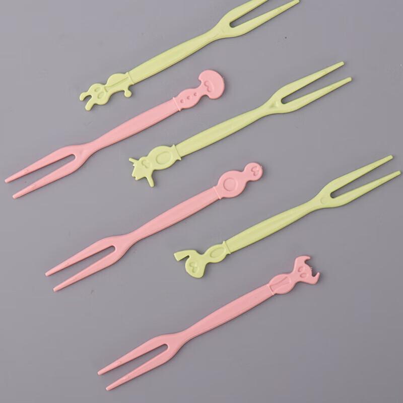 Cartoon Fruit and Dessert Picks, 100 Pcs