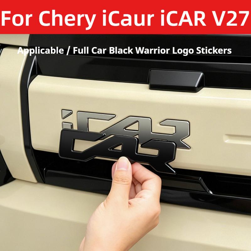 Для Chery iCaur iCAR V27 Черный 3D Буквенная Наклейка-Эмблема Черный Воин Стиль Внешний Апгрейд Мод Авто Аксессуары