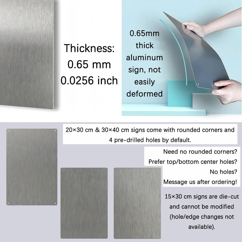 Custom Aluminum Sign Personalized Photo Printing Waterproof Garden Indoor Decor Plaque Heat Transfer Metal Wall Sign