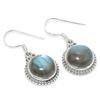 Natural Labradorite Gemstone 925 Solid Sterling Silver Gift Earring 1.25" B1v17