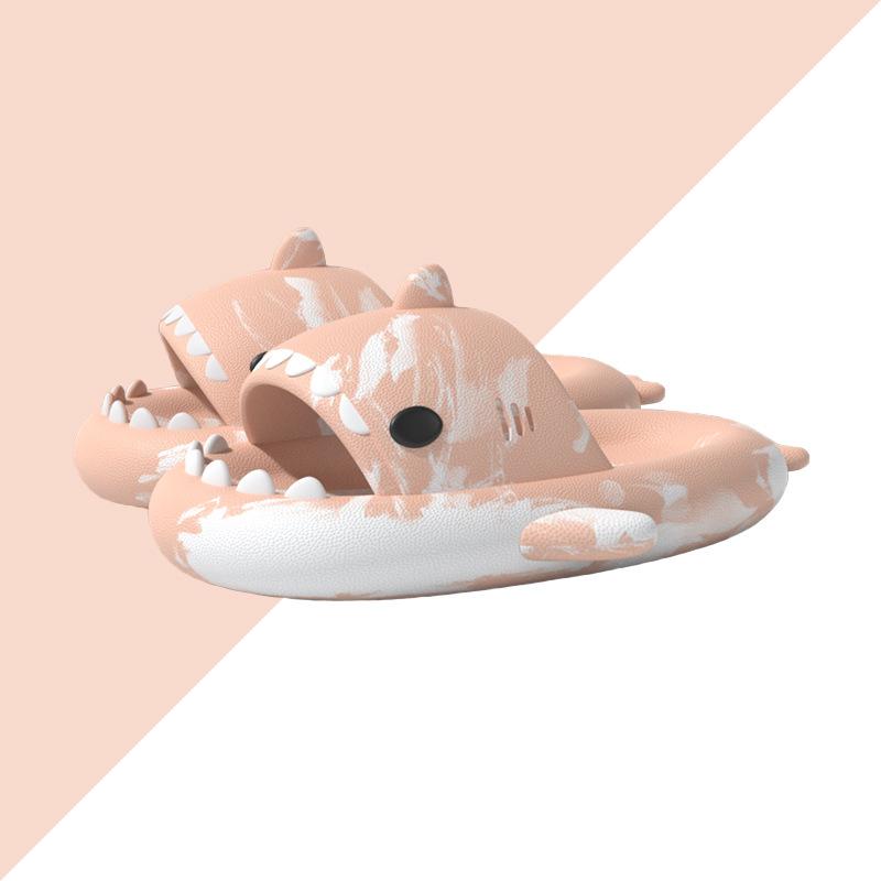 Модные тапочки-акулы с улыбкой для мужчин, повседневные модные мужские тапочки, мягкие плоские сандалии из ЭВА, милые уличные пляжные шлепанцы, уютная домашняя обувь
