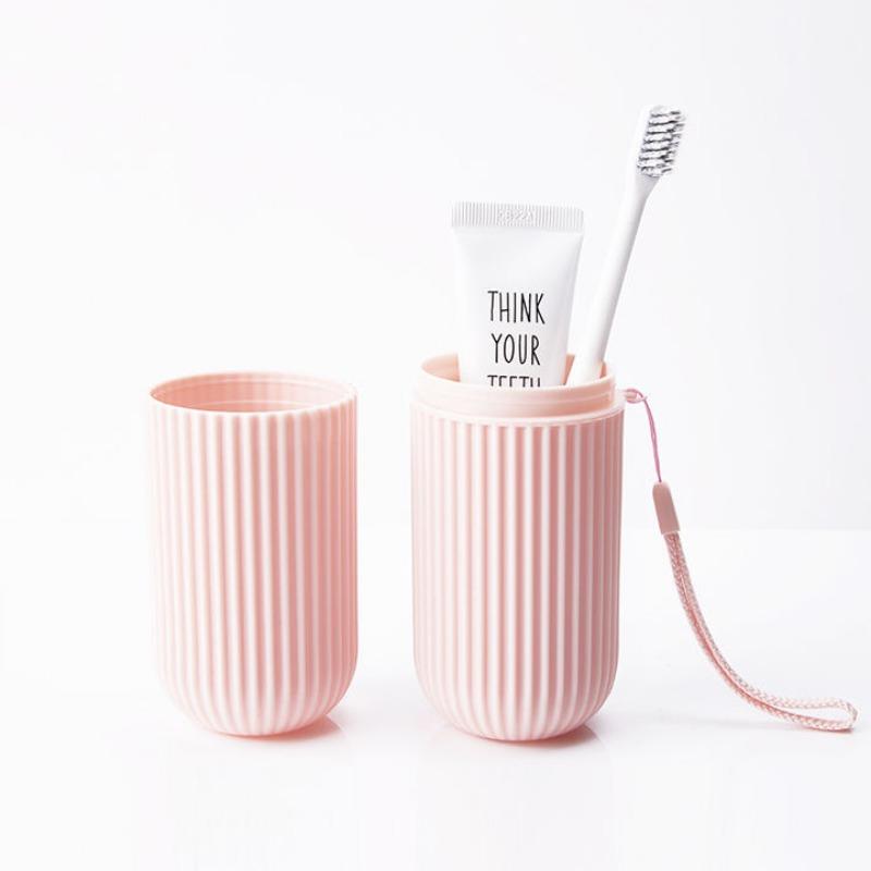 Портативный многоразовый набор для чистки зубов для ванной комнаты, набор для мытья зубов, чашка для полоскания рта, чехол для зубной щетки, коробка для хранения зубной пасты, вертикальные полосы