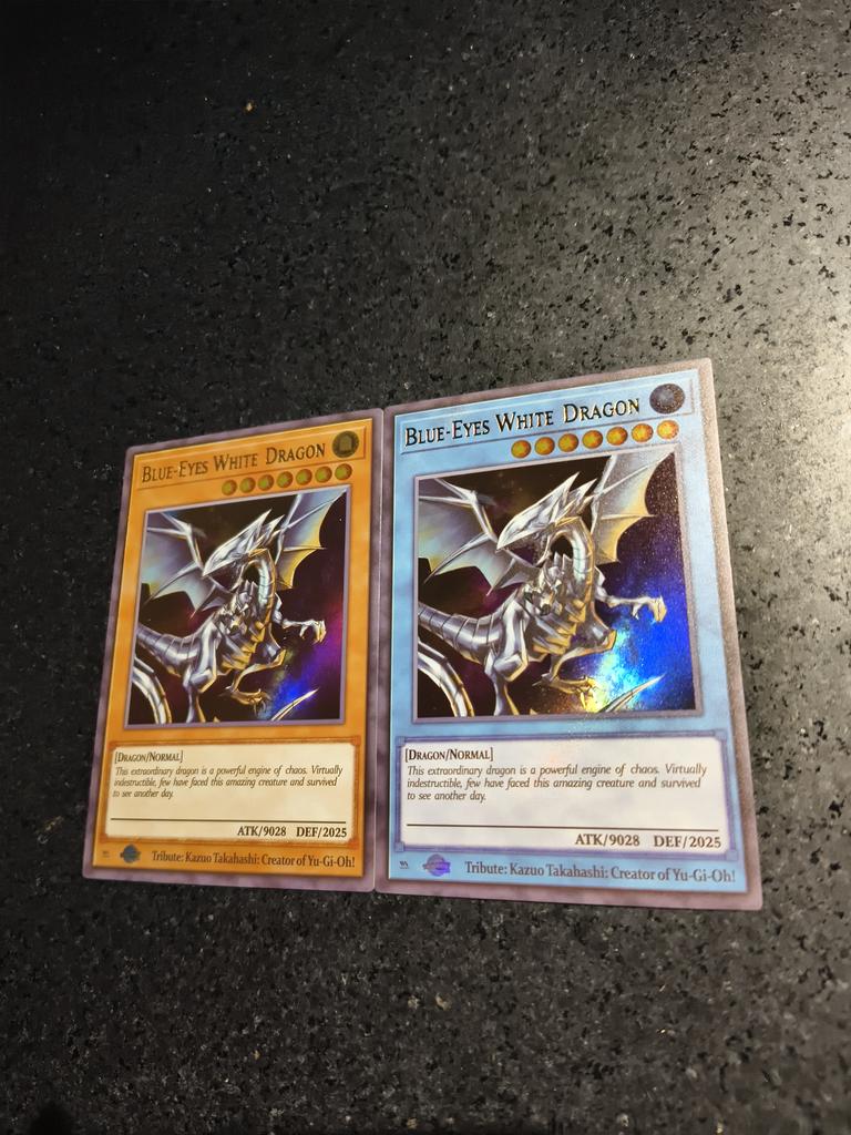 2 шт./комплект Yu-gi-oh! Белый Дракон с Голубыми Глазами Самоконтроль Коллекционная Подписанная Торговая Флэш-Карточка Аниме Мультфильм Рождество Высококачественный Подарок