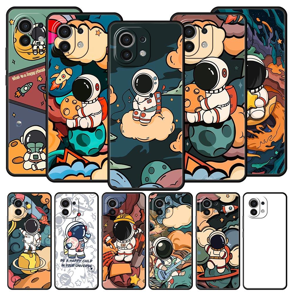 Cartoon Cute Cosmonaut Phone Case Cover for Xiaomi Mi 17 15 14 13 12 11 Ultra 15T 14T 13T 12T 11T Pro Lite 5G Soft TPU Shell Bag
