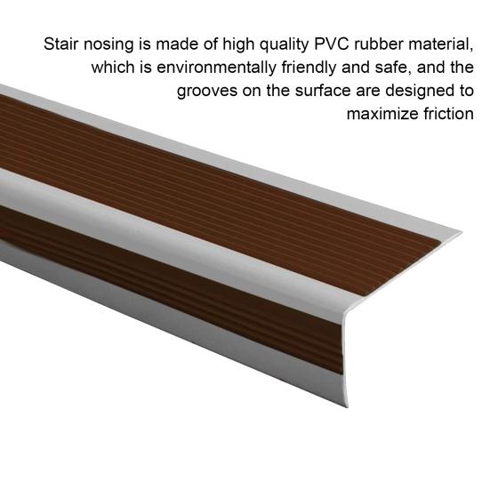 100CM Non-Slip Stair Nosing L-Shape Staircase Step Tread Self-Adhesive Stair Edge Protector Waterproof Indoor Outdoor Stair Nose Molding