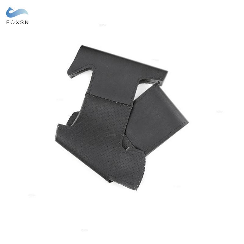 Черный кожаный чехол на руль автомобиля для Mitsubishi Lancer X 2007-2015 Outlander 2006-2013 ASX 2010-13 Pajero Sport