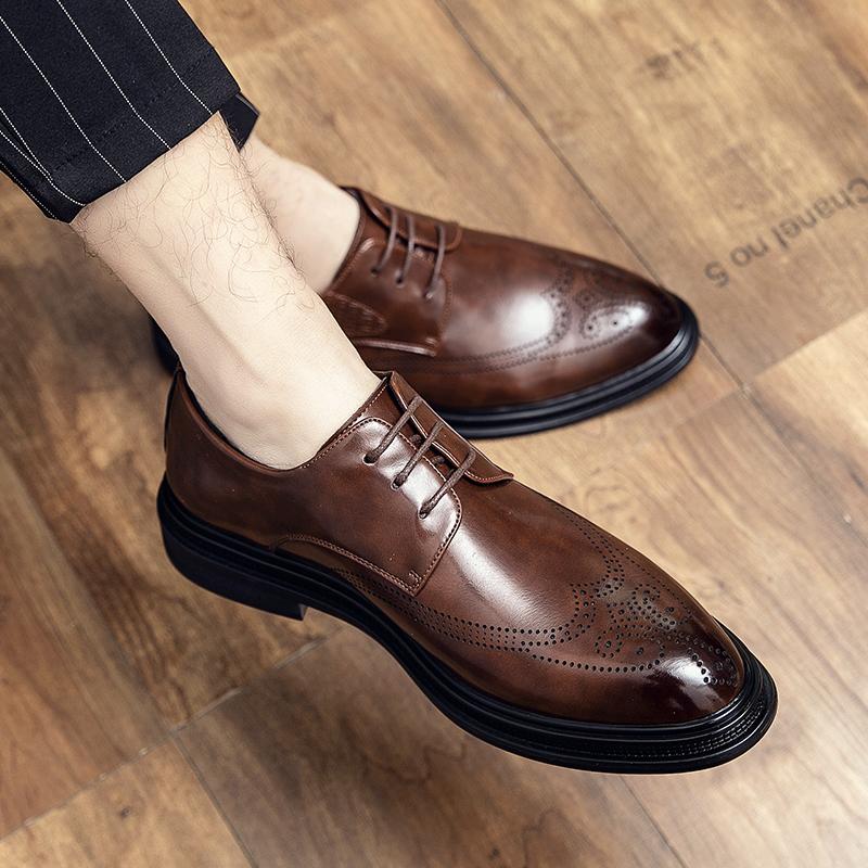Дизайнерские кожаные оригинальные броги деловые мужские туфли модные мокасины формальные свадебные туфли оксфорды офисная обувь
