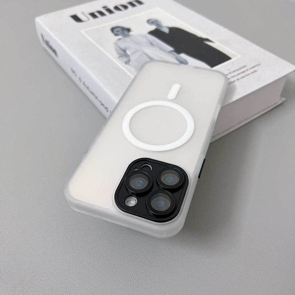 Magnetic Luxury Translucent Armor Shockproof Case For 16 15 14 13 12 11 Pro Max For Magsafe Wireless Charge Phone Cover