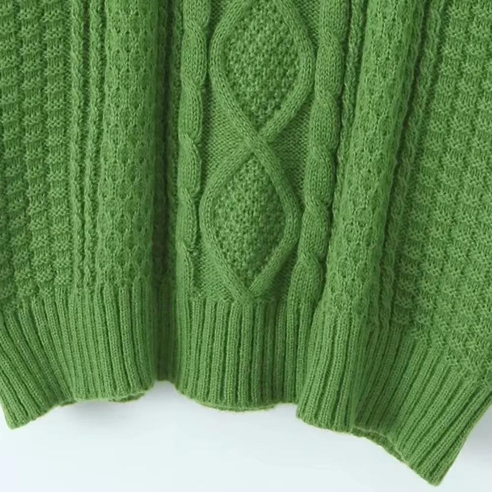 Женский простой повседневный уличный свитер, толстый вязаный свитер, зимний модный свитер с длинным рукавом, жаккардовый свитер, топы, джемперы