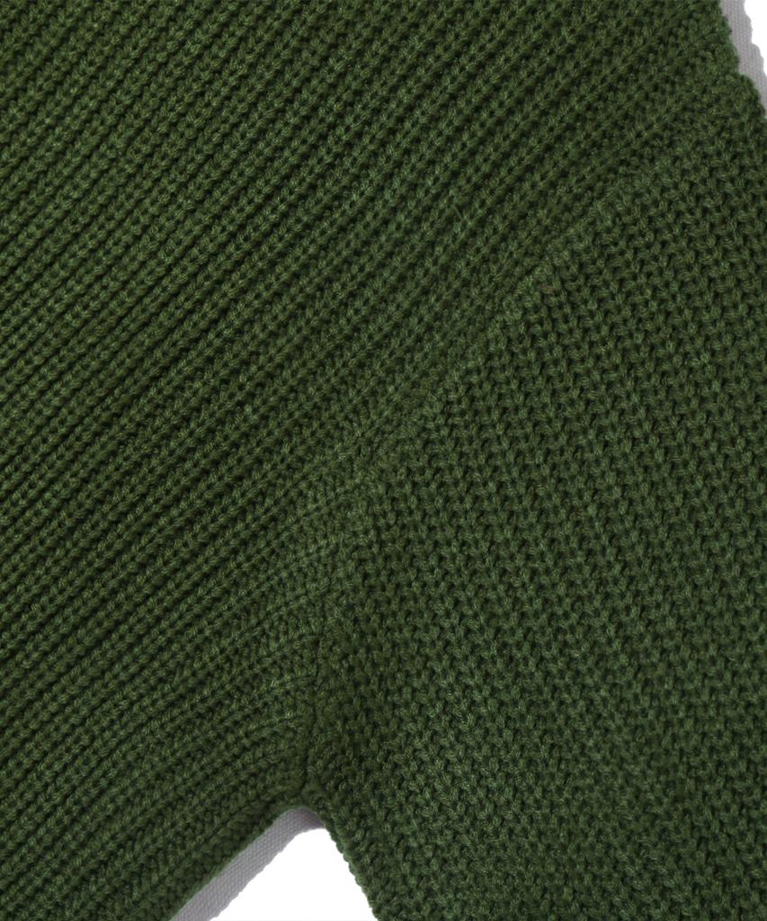 TRILLION Washable Round Neck Hachi Zip-Up Knit (Khaki)