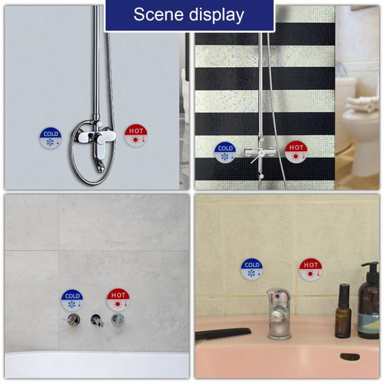 6 шт. самоклеящиеся наклейки для горячих и холодных знаков, удобные для детей круглые водонепроницаемые акриловые этикетки, знаки для предотвращения ожогов, термометр, напоминание о узоре