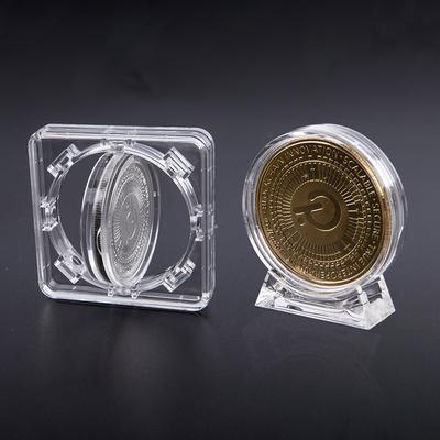 4 см акриловая витрина для монет, прозрачная коробка, защитная коробка для памятной медали