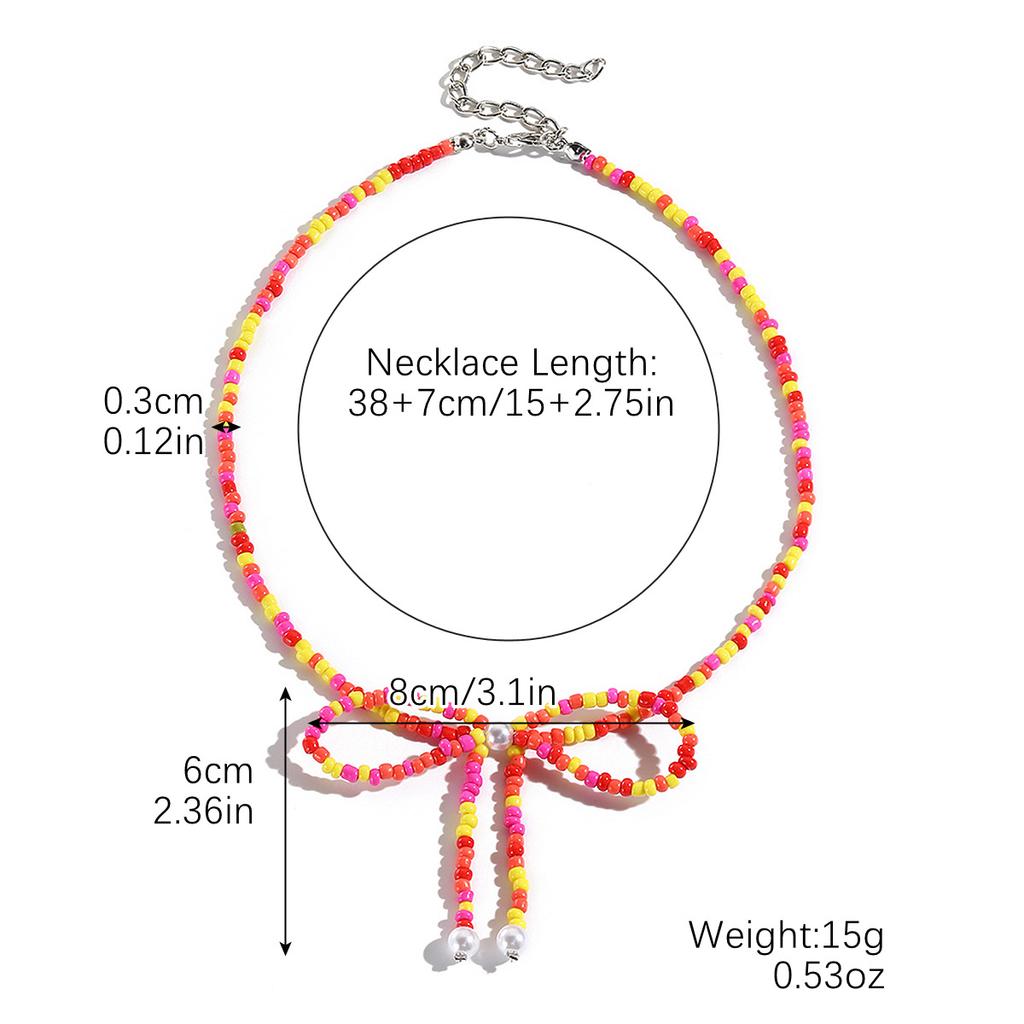 Ожерелье-бант Женское Весеннее Хрустальное Бисером Жемчужное с Кисточкой Ожерелье-бант Ожерелье Маленькое Свежее