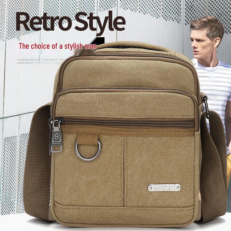 Мужская парусиновая многофункциональная сумка кроссбоди и на плечо - Унисекс повседневная сумка