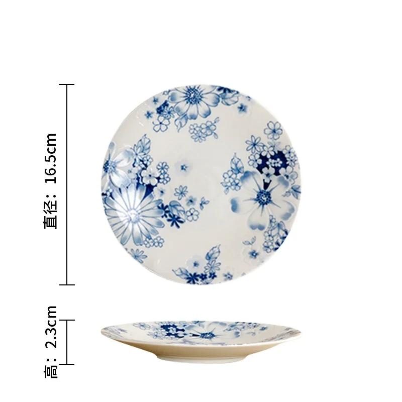 Ретро-стиль Цветы Керамическая тарелка Главная Ежедневный Послеобеденный чай Десерт Закуски Тарелки Высокого класса Ресторан Вкусные блюда Суповая тарелка