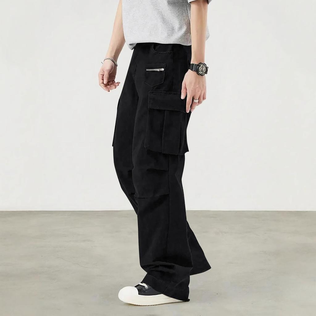 Мужские комбинезоны, повседневные брюки с несколькими карманами и завязками, походные брюки, хлопковые саржевые брюки