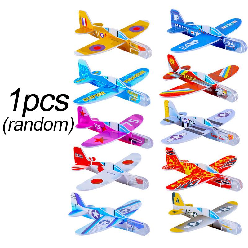 10-1Pcs Mini Diy Hand Throw Flying Glider Planes Kids Game Toys Foam Airplane Party Favors Gift Outdoor Launch Fighter Toy