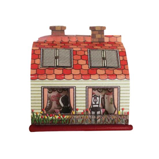 1:Домик из крошечных книг в масштабе 1/12, складное миниатюрное украшение со скрытой диорамой внутри, ручной работы, реалистичный мини-книжный декор для кукольных домиков, декор для книжной полки