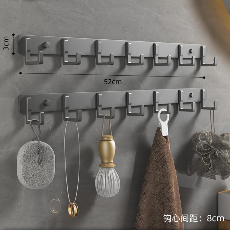 Черный серебристый крючок для халата для ванной комнаты, кухни, настенный, для хранения ключей, вешалка для пальто, держатель для полотенец, 3, 5, 7 крючков