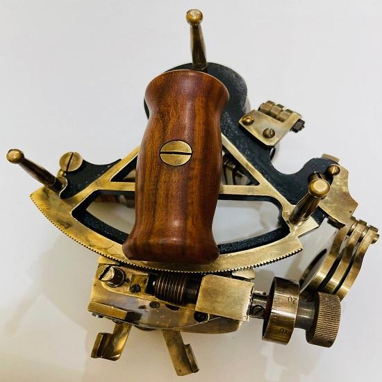 Nautical 15.24 Cm Hand-Made Solid Brass Working Navigational Sextant In Brown Brass  Marine Sextant Gift