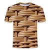 Creative 3D Print Weaving Texture T-shirt Men Summer Casual Street T Shirts Personality Round Neck Short Sleeves Tees Tops