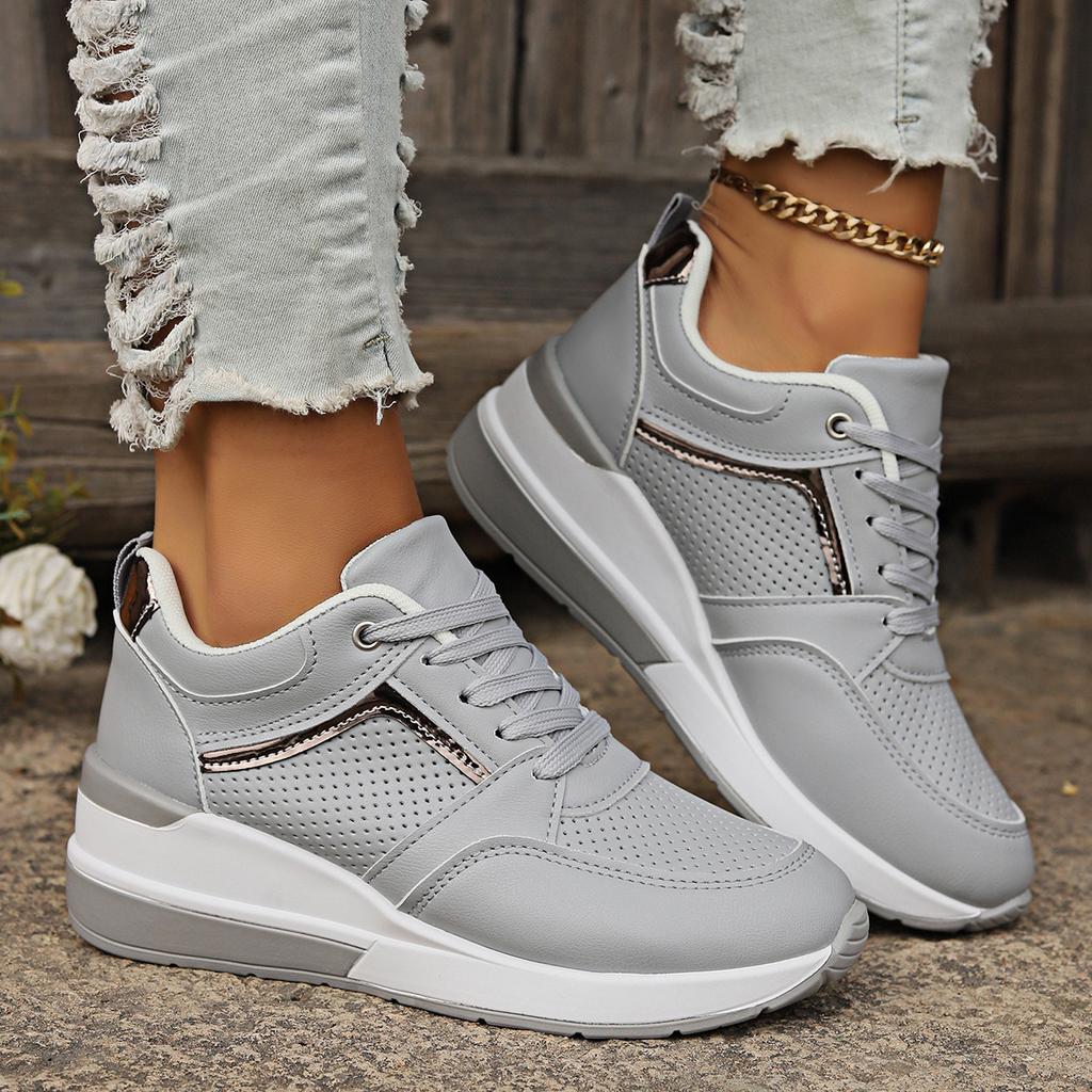 Ladies Sports Casual Shoes New Style Fashion Wedge Heel Thick Bottom Casual Sports Women's Single Shoes Large Size