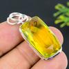 Citrine Gemstone Handmade 925 Sterling Silver Jewelry Pendant 1.77" T7e87