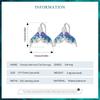 BAMOER стерлингового серебра 925 пробы Фэнтезийный хвост русалки серьги с синей эмалью для женщин вечерние ювелирные изделия в подарок