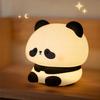 LED Night Light Cute Panda Cartoon Animals Silicone Lamp USB Rechargeable Timing Sleeping Lamp Bedroom Decoration for Children