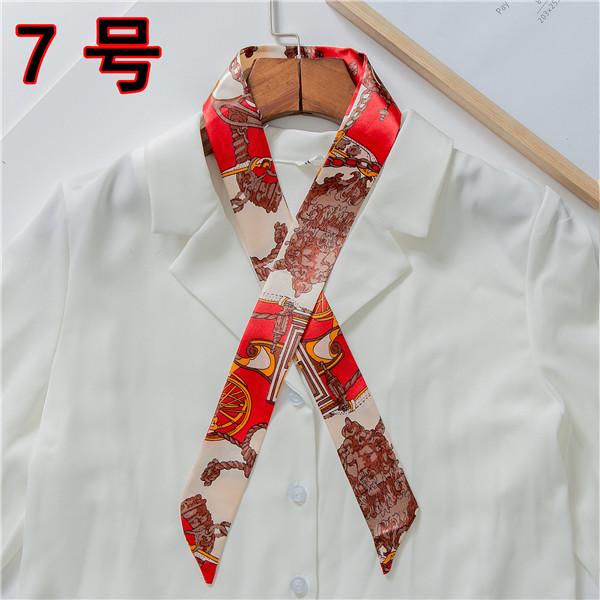 Luxury Brand Bag Scarf Foulard Femme Hijab Scarf Women Hair Silk Scarf Handle Bag Ribbons Long Skinny Scarves