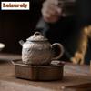 180ml Coarse Pottery Teapotancient Early Roasted Stoneware Antique Pot Household Tea Maker Kettle with Filter Teaware Ornaments